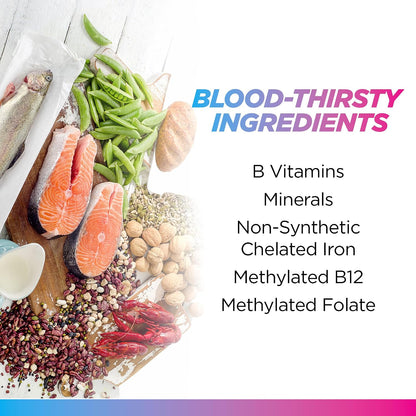 Livingood Daily Iron Supplement for Women & Men, Blood Support Formula with Chelated Iron, Methylated B12, Vitamin C, Zinc & Folate, Vegan, Non GMO, Gluten Free, Allergen Free, 30 Capsules