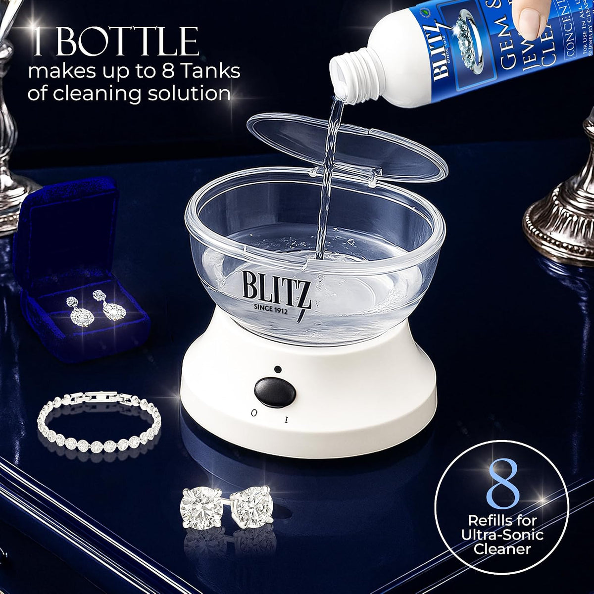 Blitz Gem & Jewelry Cleaner Concentrate Refill for Ultrasonic Machines 8 oz