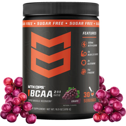 MTN OPS BCAA Powder for Muscle Recovery, Strawberry Dragonfruit