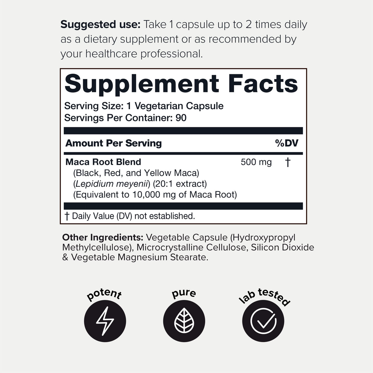 Toniiq 10,000mg 20x Concentrated Extract - Single Origin Wildcrafted Maca Root Capsules