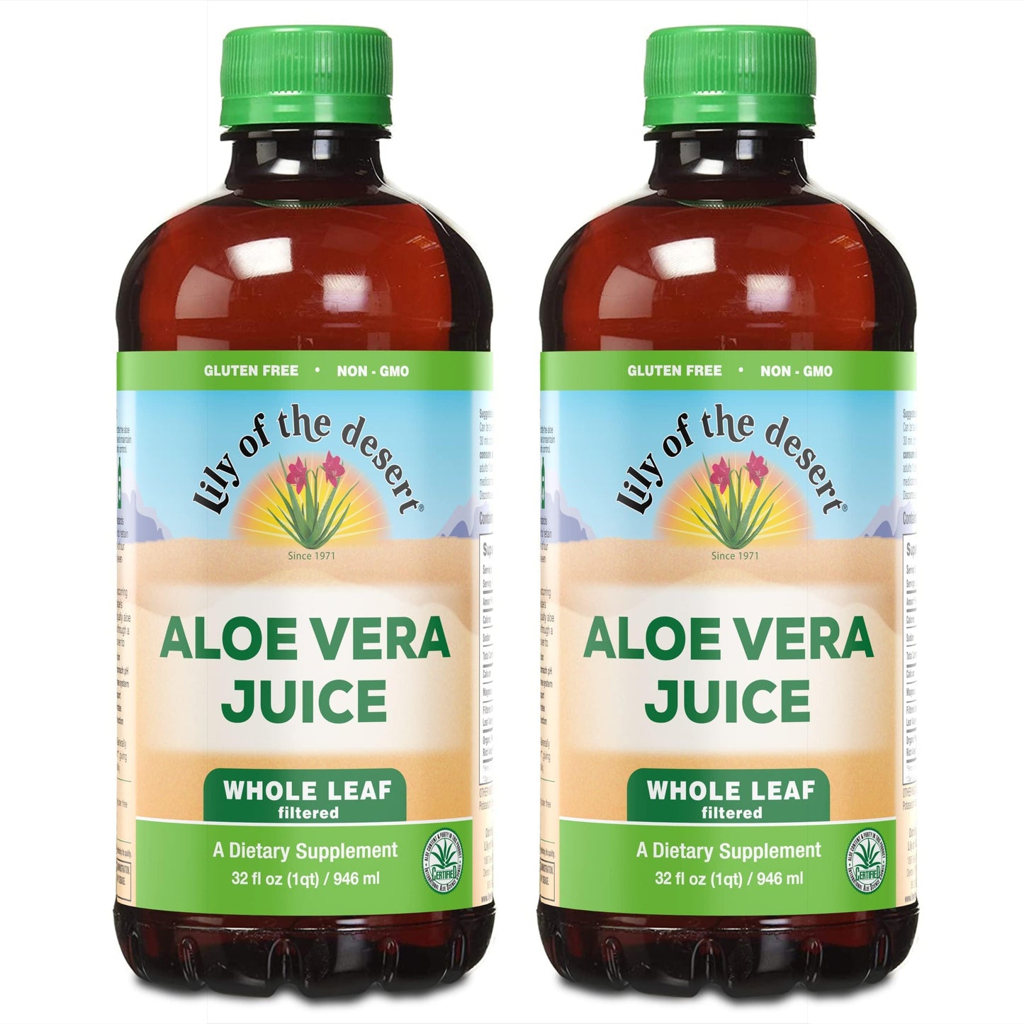 Lily Of The Desert Aloe Vera Juice, Whole Leaf, Organically Grown, Non-GMO, 64 Fl Oz
