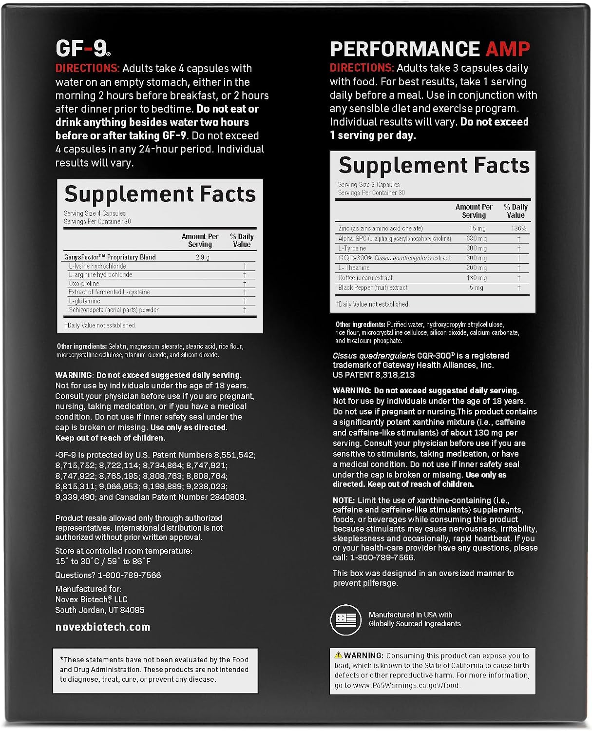 GF-9 Black Label Advanced HGH Support for Men 45+ – Clinically Studied Amino Acid Complex, Alpha-GPC, GLP-1 Pathway Support & Focus – 210 Capsules
