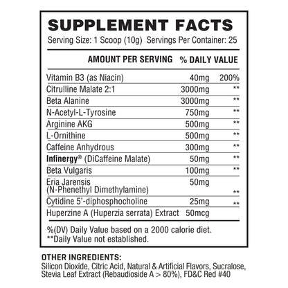 PWR Labz Pre Workout - Pump · Focus · Energy · L-Citrulline, L-Tyrosine, Agmatine, Alpha GPC (Tropic Thunder)