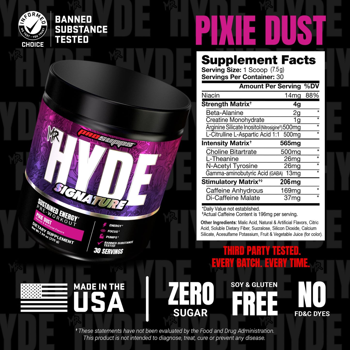 ProSupps Mr. Hyde Signature Pre Workout Powder with Creatine, Beta Alanine & Caffeine - Performance, Energy & Endurance - Clean Fitness & Gym Supplements for Men & Women (Blue Razz, 30 Servings)
