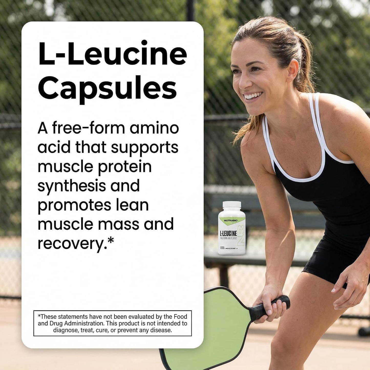 NutraBio L-Leucine Supplement - Optimal Amino Acid for Muscle Growth & Recovery - Naturally Fermented Free Form Leucine Amino Acids Supplement- Vegan, Non-GMO, Gluten Free - 400mg, 180 Capsules