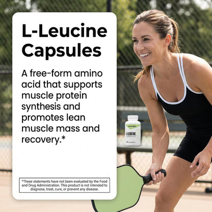 NutraBio L-Leucine Supplement - Optimal Amino Acid for Muscle Growth & Recovery - Naturally Fermented Free Form Leucine Amino Acids Supplement- Vegan, Non-GMO, Gluten Free - 400mg, 180 Capsules