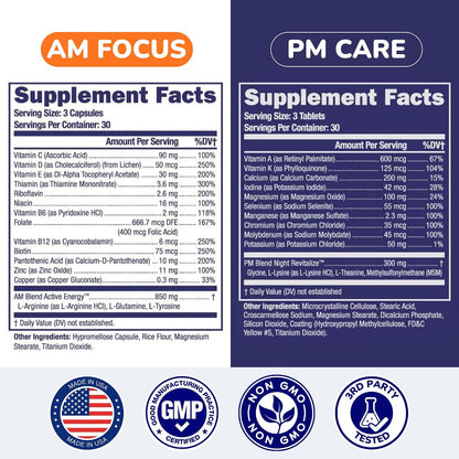 BONE SCIENCE Dr’s Grow UP AM & PM Bone and Growth for Kids and Teens, Day and Night System, Daily Formula with Highly Absorbable Essential Minerals, Vitamin D3 and K2 (MK-7)