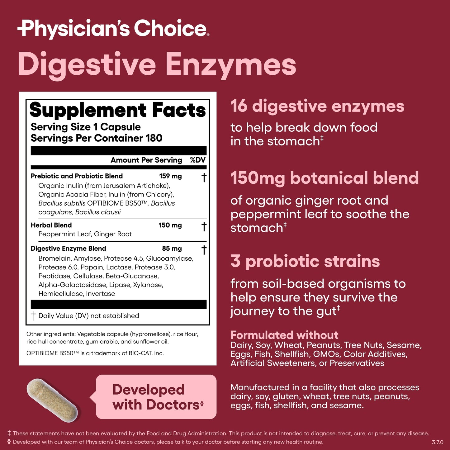 Physician's CHOICE Advanced Gut Health Bundle: 60 Billion Probiotics 30ct + Digestive Enzymes 60ct for Digestive, Gut, and Immune Health Supports Occasional Constipation, Diarrhea, Gas, and Bloating