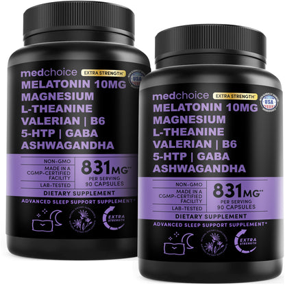 MedChoice 12-in-1 Melatonin 10mg Extra Strength Sleep Capsules, 90ct