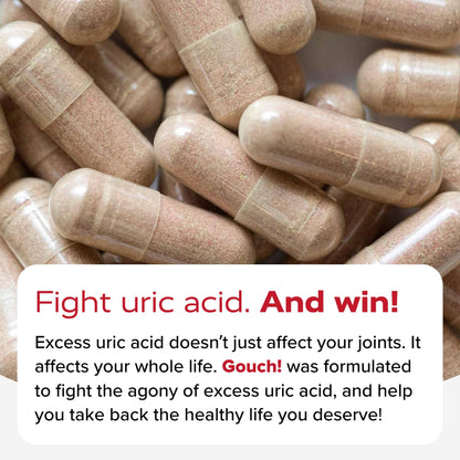 Redd Remedies Gouch! | Supplement for Joints, Uric Acid Levels, and Healthy Kidney Function | Tart Cherry, Ginger, Quercetin, & More | 60 Vegan Capsules