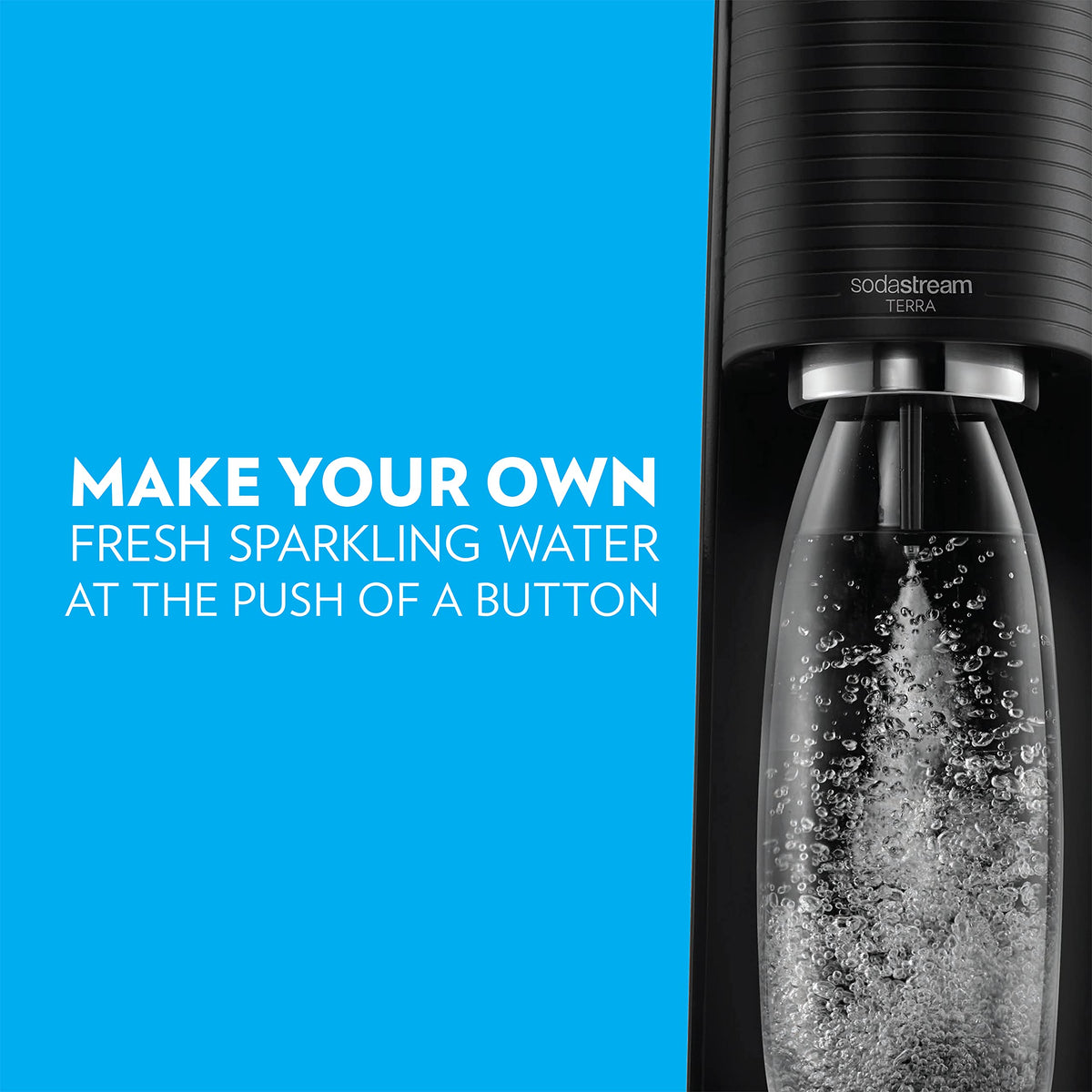 SodaStream Terra Sparkling Water Maker Bundle (Black), with CO2, DWS Bottles