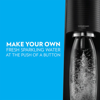 SodaStream Terra Sparkling Water Maker Bundle (Black), with CO2, DWS Bottles