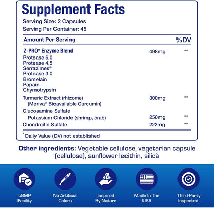 Nutra Disc & Joint Support Supplement - Clinically Formulated Restorative Cartilage Ligament and Tendon Supplement with Patented Meriva Curcumin & Glucosamine and Chondroitin for Adults - 90 Servings