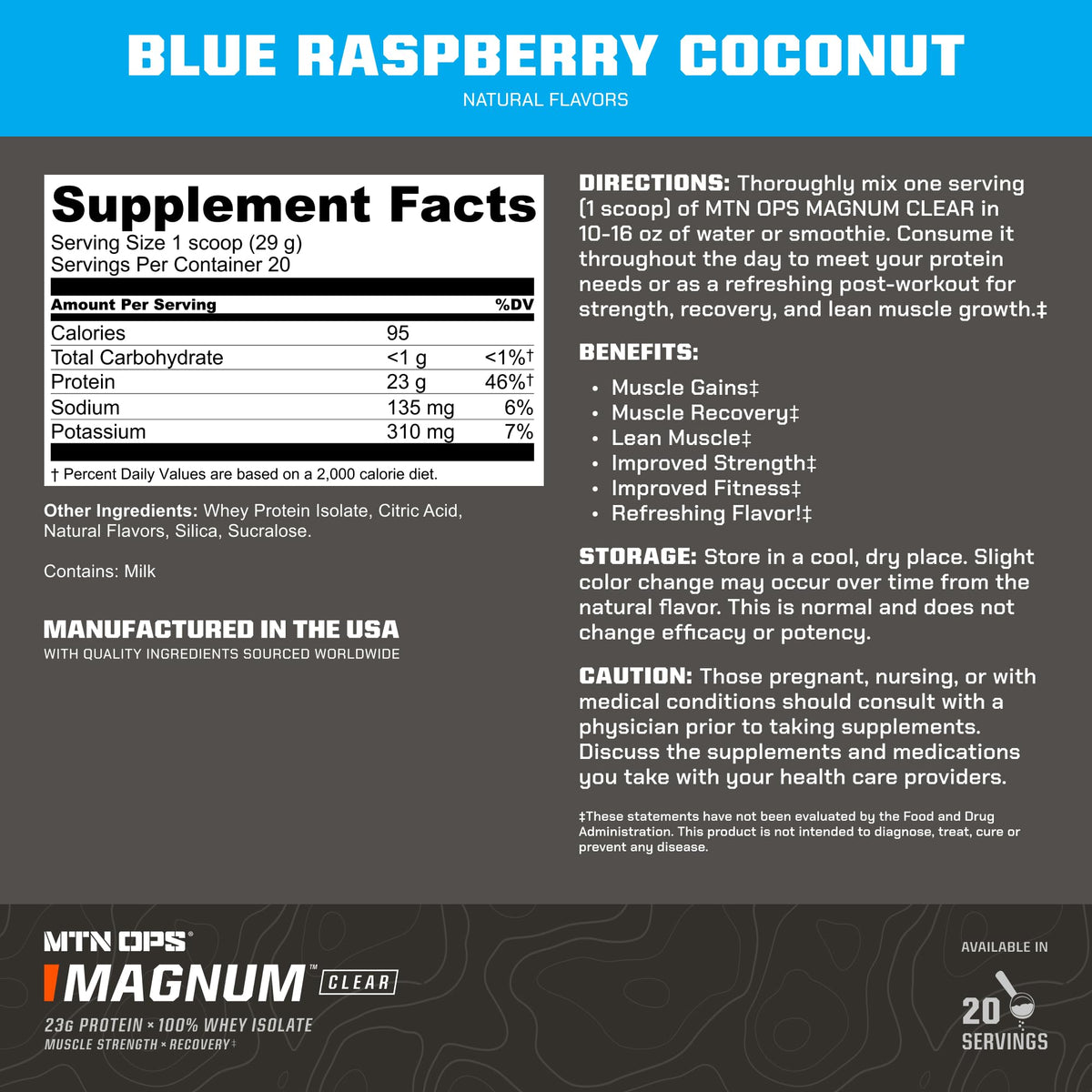 MTN OPS Magnum Clear Whey Protein Isolate, Strawberry Watermelon