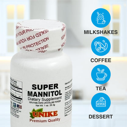 Unike Nutra Mannitol Powder - Mannitol Sweetener, Sugar Substitute, Mannitol Supplement, Natural & Gluten Free, 4g per Servings, Premium Mannitol Powder, 1kg (2.2 lbs) (Pack of 1)