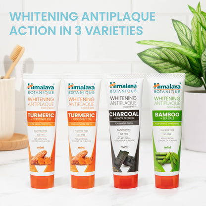 Himalaya Botanique Whitening Antiplaque Charcoal Toothpaste, 4 oz, 2 Pack