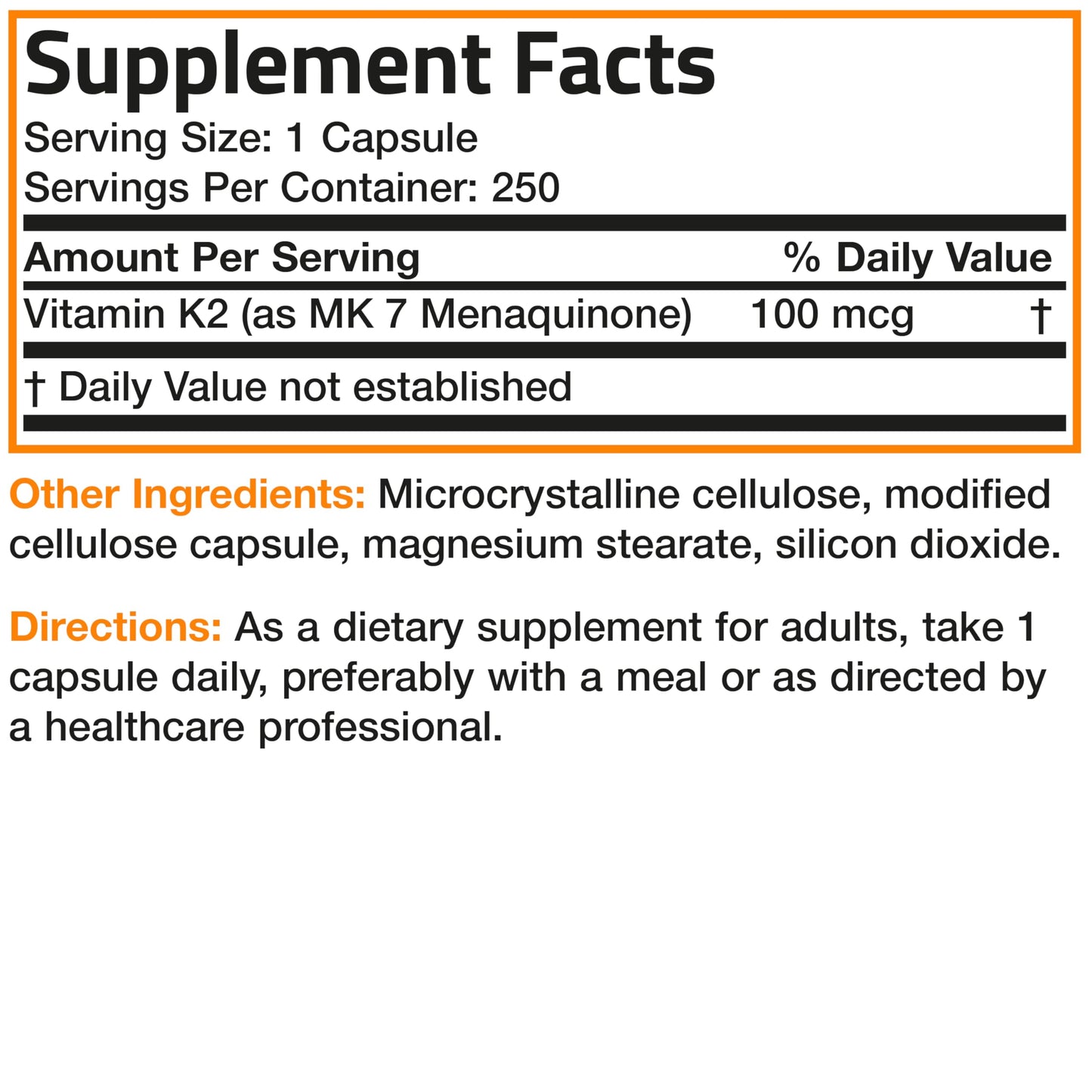 Bronson Vitamin K2 as MK-7 Menaquinone 100 mcg Non-GMO, 120 Capsules