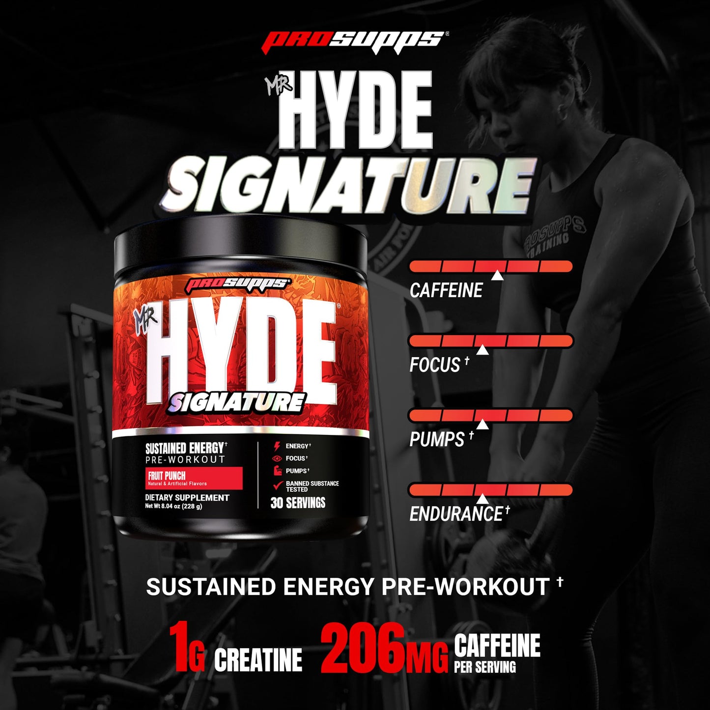 ProSupps Mr. Hyde Signature Pre Workout Powder with Creatine, Beta Alanine & Caffeine - Performance, Energy & Endurance - Clean Fitness & Gym Supplements for Men & Women (Blue Razz, 30 Servings)