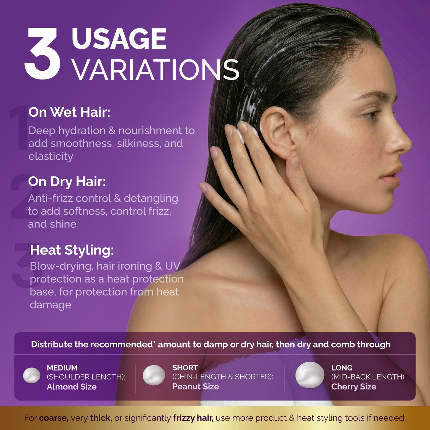 Hydrating Hair Serum for Dry & Frizzy Hair, Lightweight Leave-In Anti-Frizz Treatment, Non-Greasy Split Ends Repair with Keratin, Biotin, Castor & Rosemary Oils, Smooth Shine & Heat Protection, 5 oz