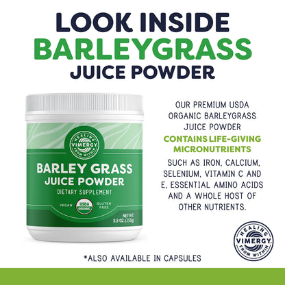 Vimergy USDA Organic Barley Grass Juice Powder, 62 Servings – Super Greens Powder