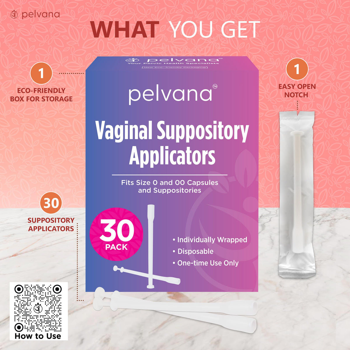 Pelvana Suppository Applicators for Women - (30 Pack) - Fits Size 0 and 00 Capsules - Often Used