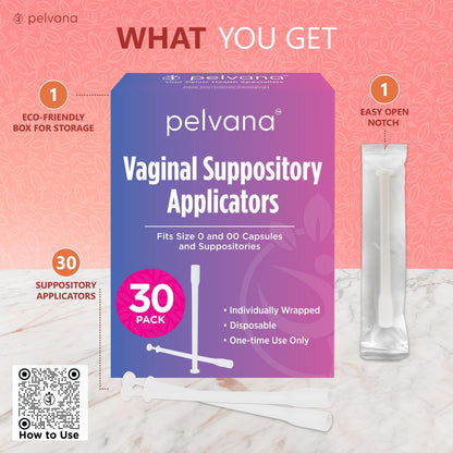 Pelvana Suppository Applicators for Women - (30 Pack) - Fits Size 0 and 00 Capsules - Often Used