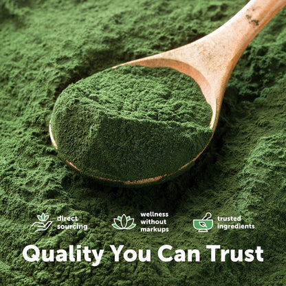 Organic Spirulina Powder, 1lb | Blue-Green Algae, Naturally Occurring Vegan Protein, Vitamins & Minerals | Source of Natural Chlorophyll & Enzymes | Non-GMO, Gluten-Free, No Additives