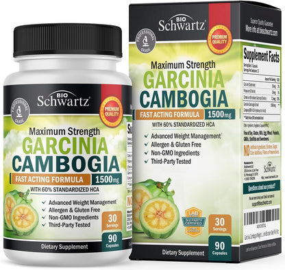 Garcinia Cambogia Weight Loss Pills with 1500mg HCA Pure Extract, 90ct