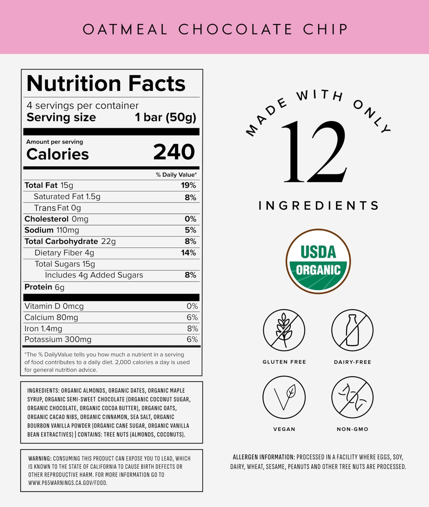 Truvani Plant Based Snack Bars | Variety | 12 Pack | Vegan | 5-8g Protein | USDA Organic and Vegan | Dairy, Soy, and Gluten Free | Individually Wrapped