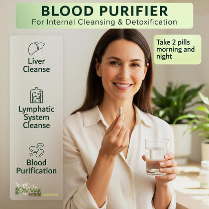 Blood Purifier & Lymphatic Cleanse- Systemic Detox Supplement for Skin, Liver, & Immune Health- Organic Andrographis & Coptis Herbal Formula- Vegan, Non-Laxative- 100 Capsules