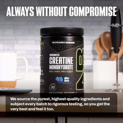 NutraBio Pure Micronized Creatine Monohydrate Powder Supplement, Unflavored, (300 g) - Supports Bulk Muscle Energy, Recovery, and Strength - HPLC Tested Creatine Powder Supplement for Men and Women