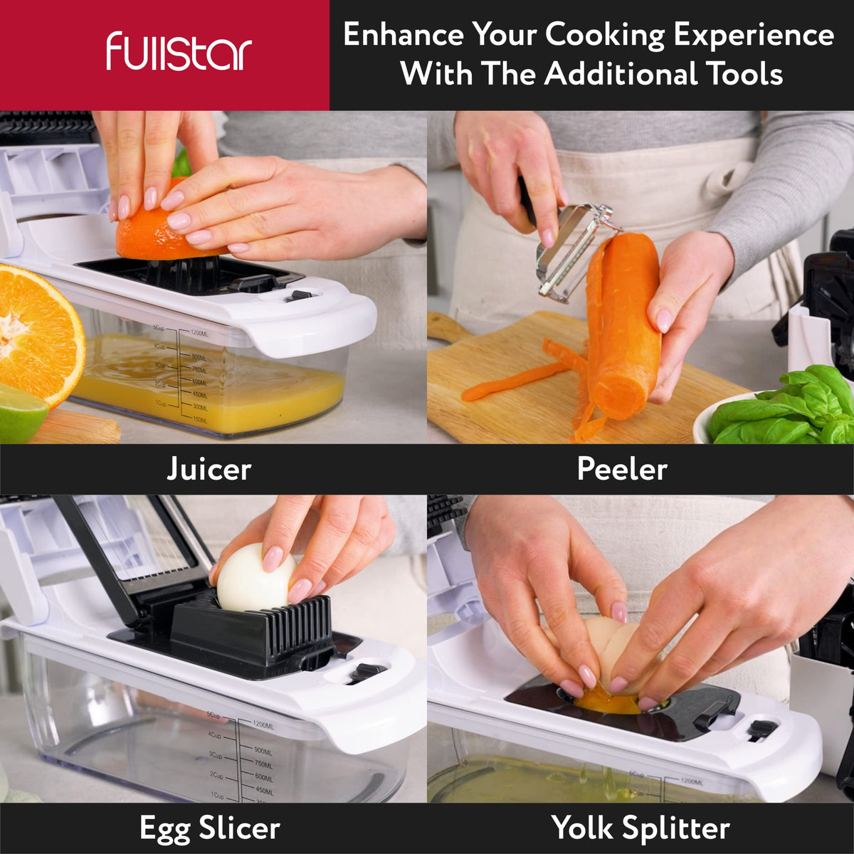 Fullstar Vegetable Chopper - Spiralizer Vegetable Slicer - Onion Chopper with Container