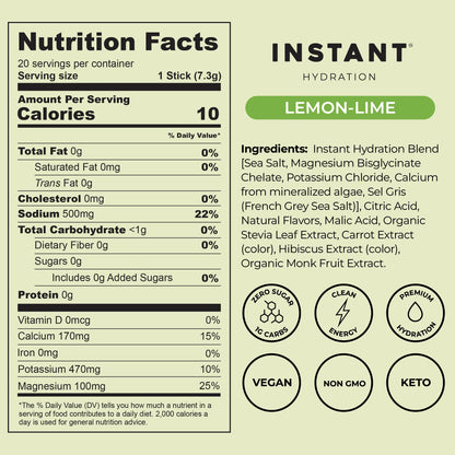 Instant Hydration Sugar Free Electrolytes Powder Packets Variety Pack - Watermelon, Raspberry, Lemon Lime Drink Mix & Travel Essentials with Magnesium and Potassium - Post Workout Recovery - 20 Sticks
