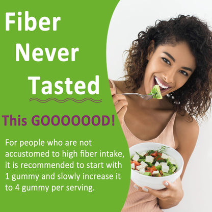 Fiber Gummies for Adults, GLP-1 Friendly 10g Prebiotic Fiber Supplement w/ Digestive Enzymes, Probiotics & 100mg Betaine for Digestive & Gut Health and Regulate Bowel Movement, Vegan, Sugar Free,120ct