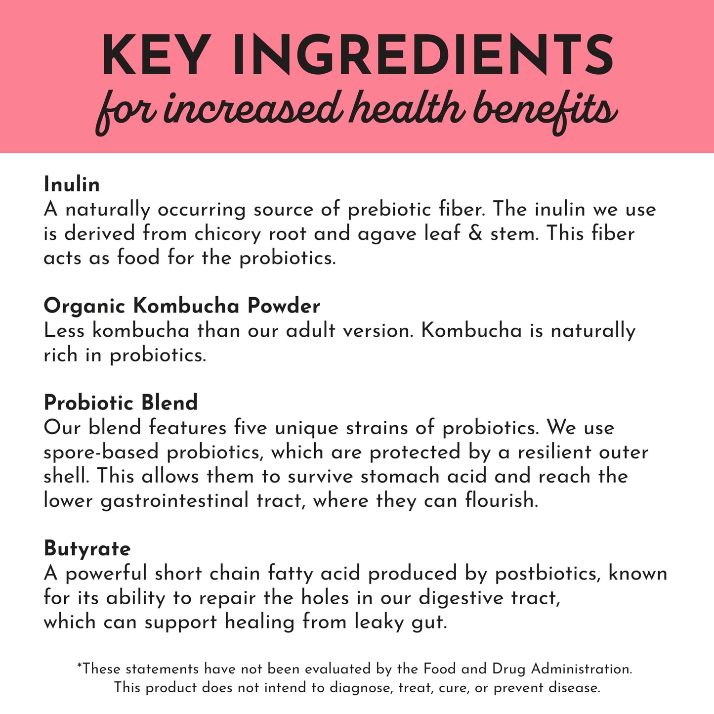 JUST INGREDIENTS Elderberry Lemonade 3-in-1 Probiotic Complex - Prebiotics, Probiotics & Postbiotics - 30 Sticks