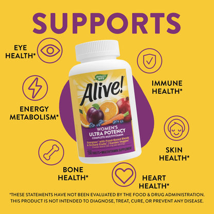 Nature's Way Alive! Women's Daily Ultra Multivitamin, High Potency Formula