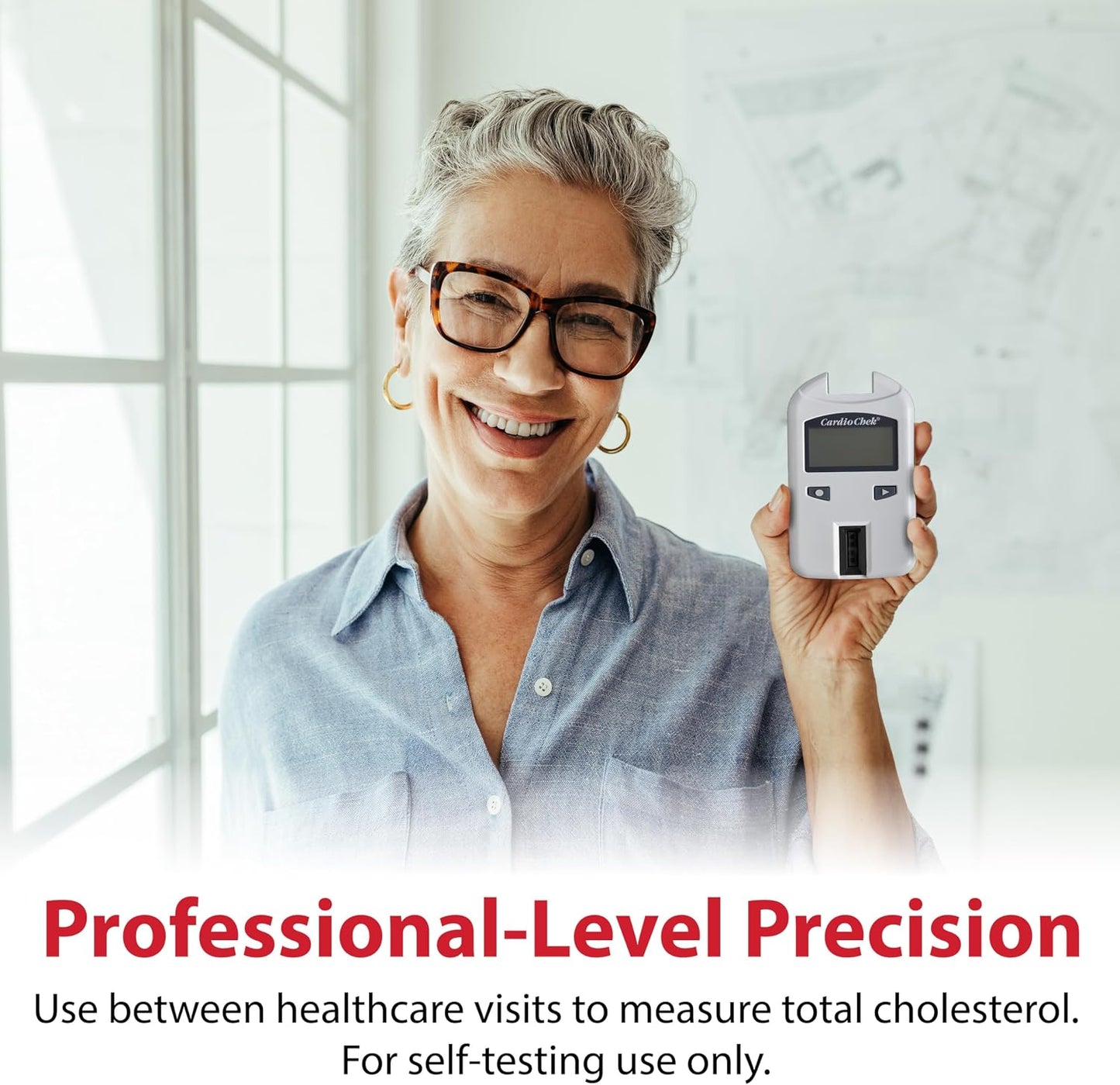 PTS Panels Cholesterol At-Home Self-Test Strips, 25 Tests | Cholesterol Testing for Use with CardioChek Analyzer (Sold Separately), Fast 45-Second Blood Test for Home Use