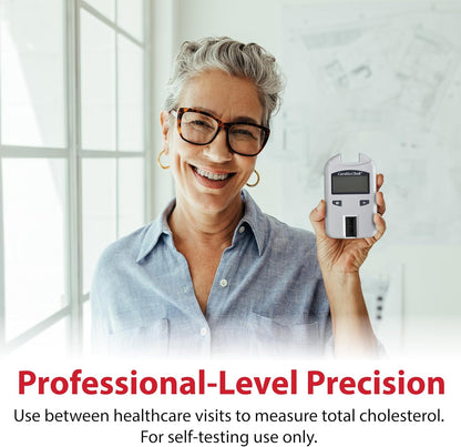 PTS Panels Cholesterol At-Home Self-Test Strips, 25 Tests | Cholesterol Testing for Use with CardioChek Analyzer (Sold Separately), Fast 45-Second Blood Test for Home Use