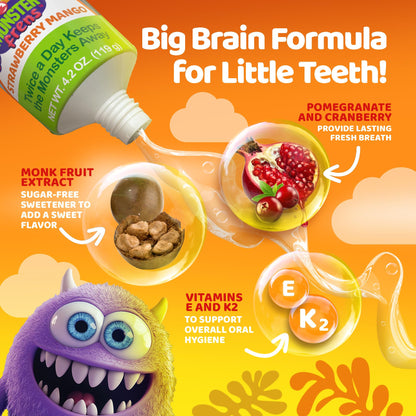 GuruNanda Kids Toothpaste, Strawberry Mango, SLS & Fluoride Free, 4.2 oz