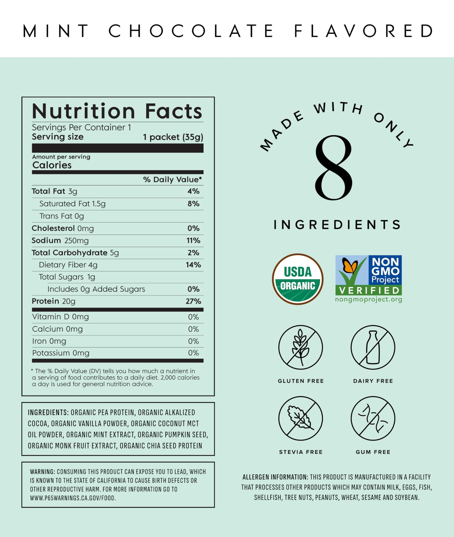 Truvani Organic Plant Based Protein Powder | Strawberry | 10 Servings | Vegan | 20g Pea Protein | Single Serving Travel Packets | Keto | Gluten & Dairy Free | Low Carb