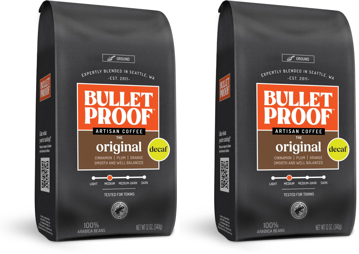 Bulletproof Original Medium Roast Ground Coffee,100% Arabica Coffee, Clean Coffee Tested for Toxins, Sustainably Sourced, 12 Ounces