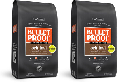 Bulletproof Original Medium Roast Ground Coffee,100% Arabica Coffee, Clean Coffee Tested for Toxins, Sustainably Sourced, 12 Ounces