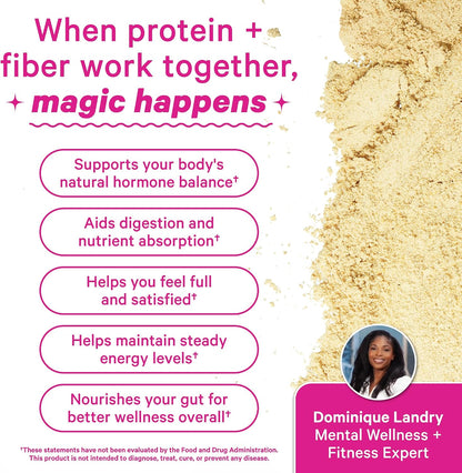 Pink Stork Protein Powder for Women, 20g Vanilla Plant-Based, 15 Scoops | With Fiber & Superfoods, Gluten Free, Dairy Free, Sugar Free, Pregnancy Friendly