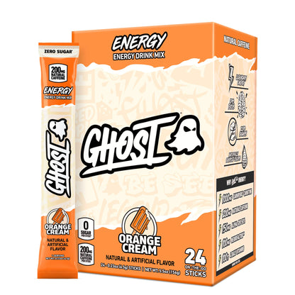 GHOST Sugar-Free Energy Drink Packets, Welch's Grape - 200mg of Natural Caffeine, Daily Vitamins & More, No Artificial Colors - Pre-Workout Energy Drink Mix - 24 On The Go Sticks