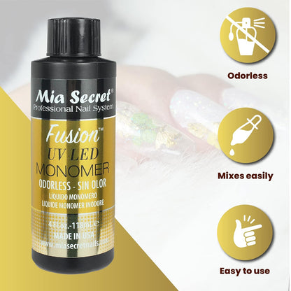 Mia Secret ODORLESS FUSION UV LED MONOMER 2oz / 4oz / 32oz (FUSION ODORLESS 4oz)