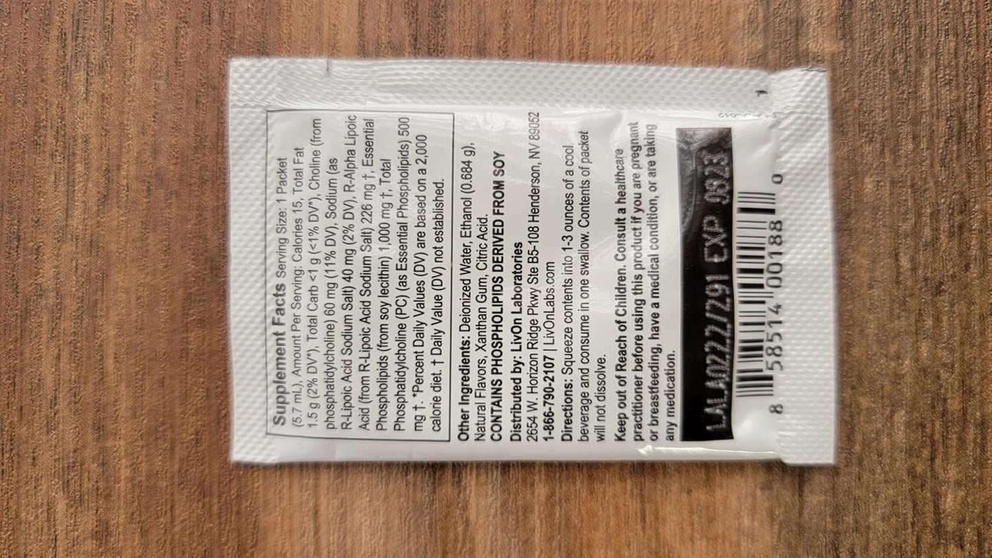 LivOn Laboratories Lypo-Spheric R-Alpha Lipoic Acid - 226mg Per Packet - Liposome Encapsulated for Maximum Bioavailability - 100% Non-GMO (30 Individual Packets)