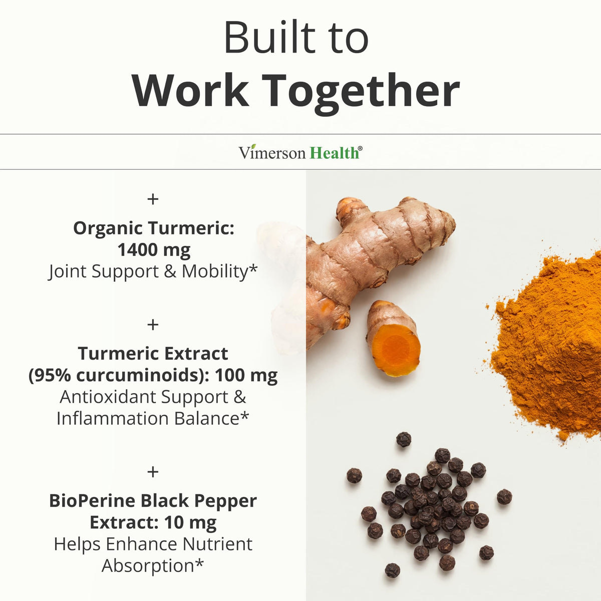 Turmeric Curcumin Supplement – 1200mg Organic Turmeric + BioPerine. 60 Caps