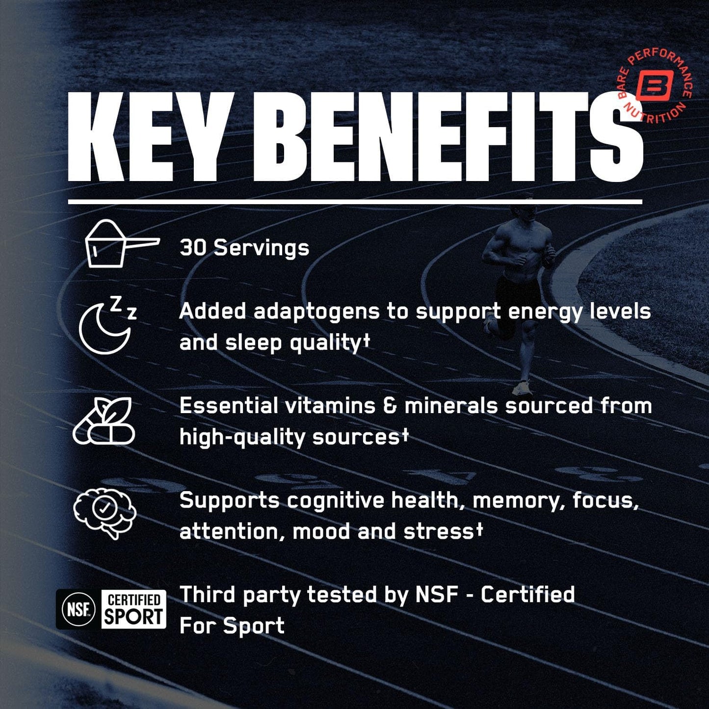 BARE PERFORMANCE NUTRITION, BPN Strong Multi-Vitamin, Foundational Health, Improved Mood and Sleep, Adaptogens, Improved Cognitive Health