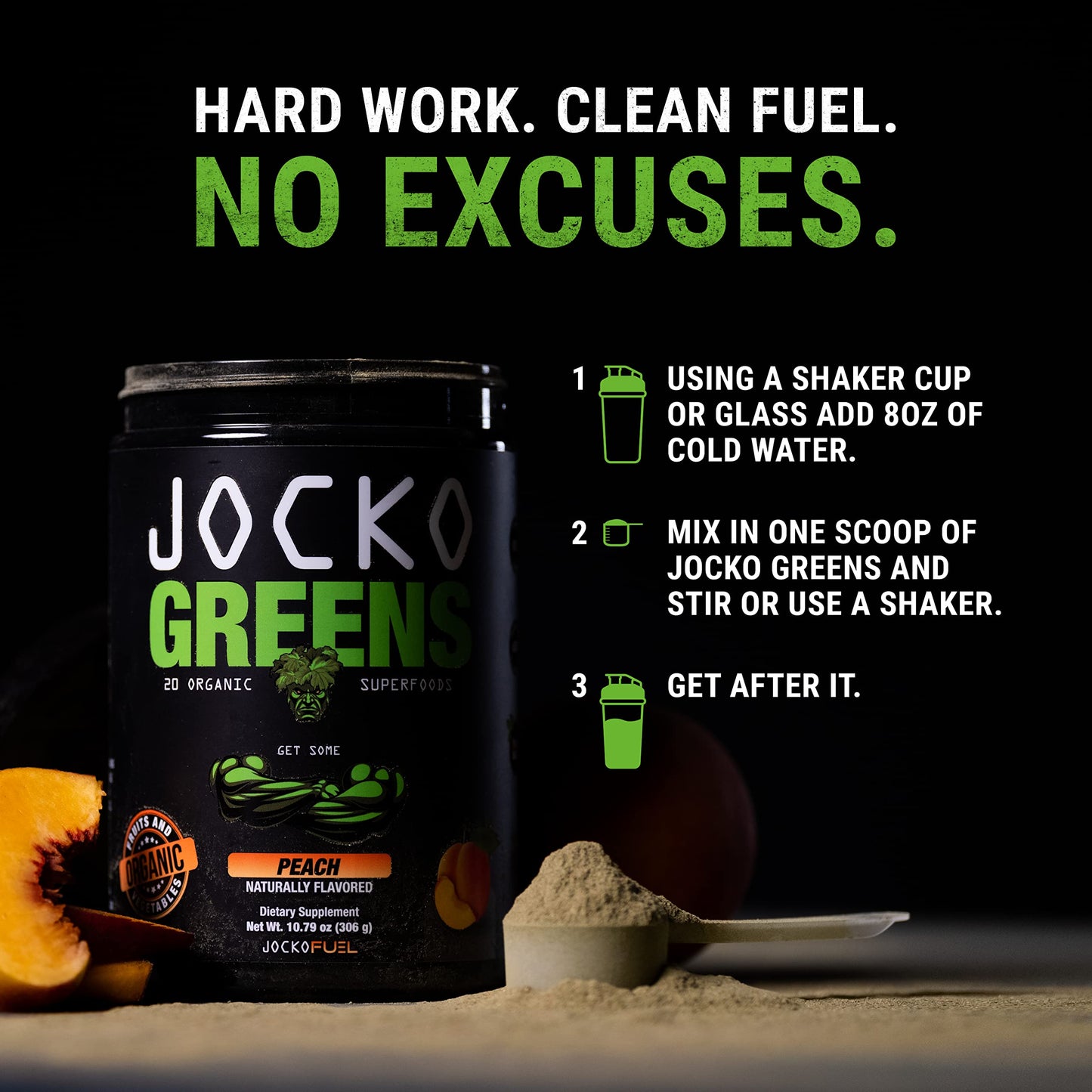 Jocko Fuel Daily Greens Powder - Premium Organic Greens Superfood Powder for Gut Health, Digestion, Bloating, Immune Support with Spirulina, Chlorella, Digestive Enzymes, & Probiotics - 30 Servings