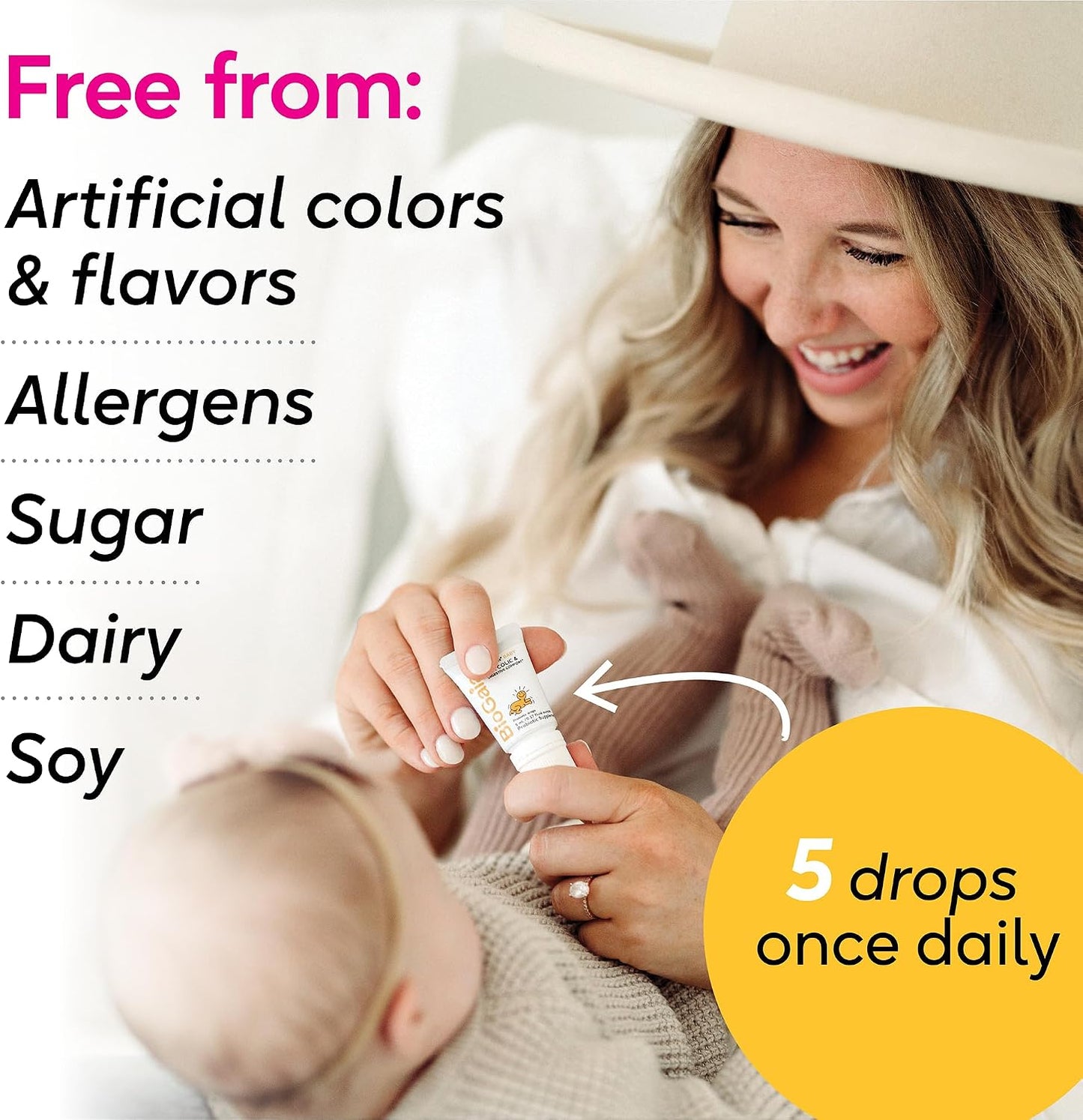 BioGaia Baby Probiotic Drops + Vitamin D | Colic & Gas Relief | 50 Servings | Pediatrician-recommended | Ease Crying, Fussing, Colic, Gas, Spit-ups & Occasional Constipation + Vit D | Safe for Newborns